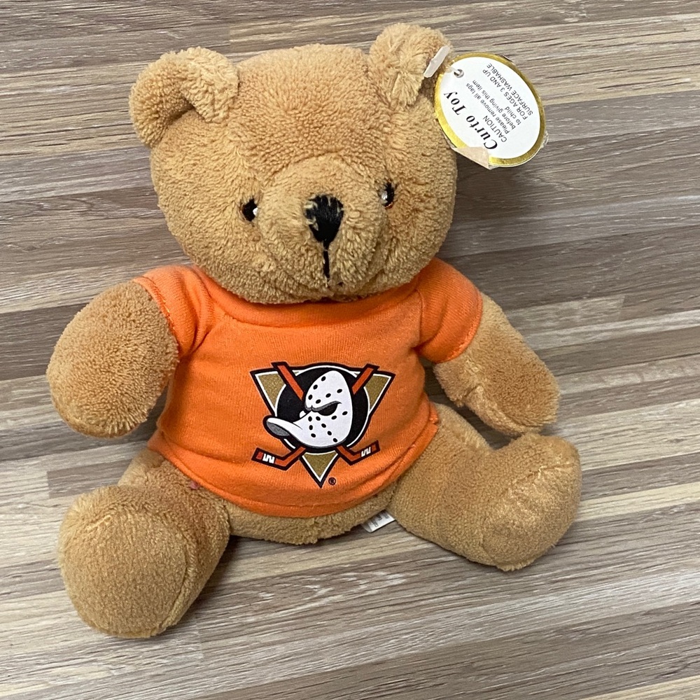 Anaheim mighty ducks nhl Tan and Orange Stuffed Bear